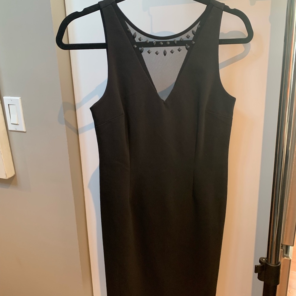 Philosophy black dress W/ mesh and sequence on top